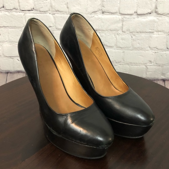 L.A.M.B. Shoes - L.A.M.B. Leather platform wedge